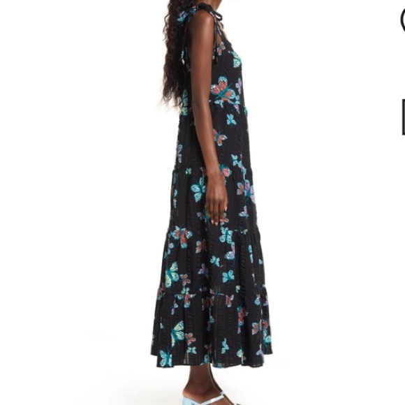 CRISTINA MARTINEZ PRINT TIERED SUNDRESS IN BLACK BUTTERFLY BEAUTY SIZE 3X - Picture 3 of 10